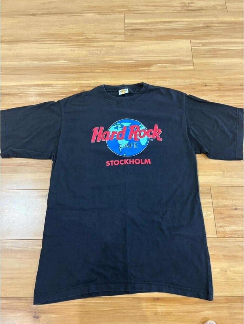 Vintage Hard Rock Cafe Stockholm Black Graphic T-Shirt - Size Large